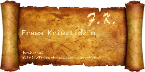 Frass Krisztián névjegykártya